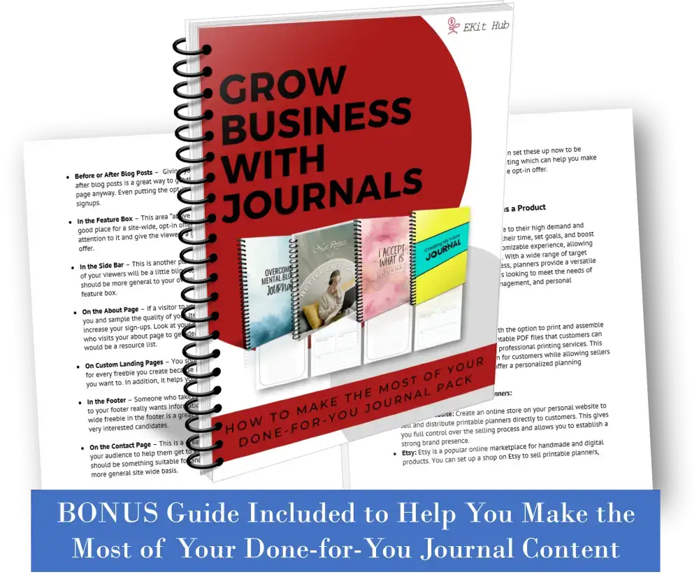 Grow Business with PLR Journals - Journals Guide - Free with Purchase