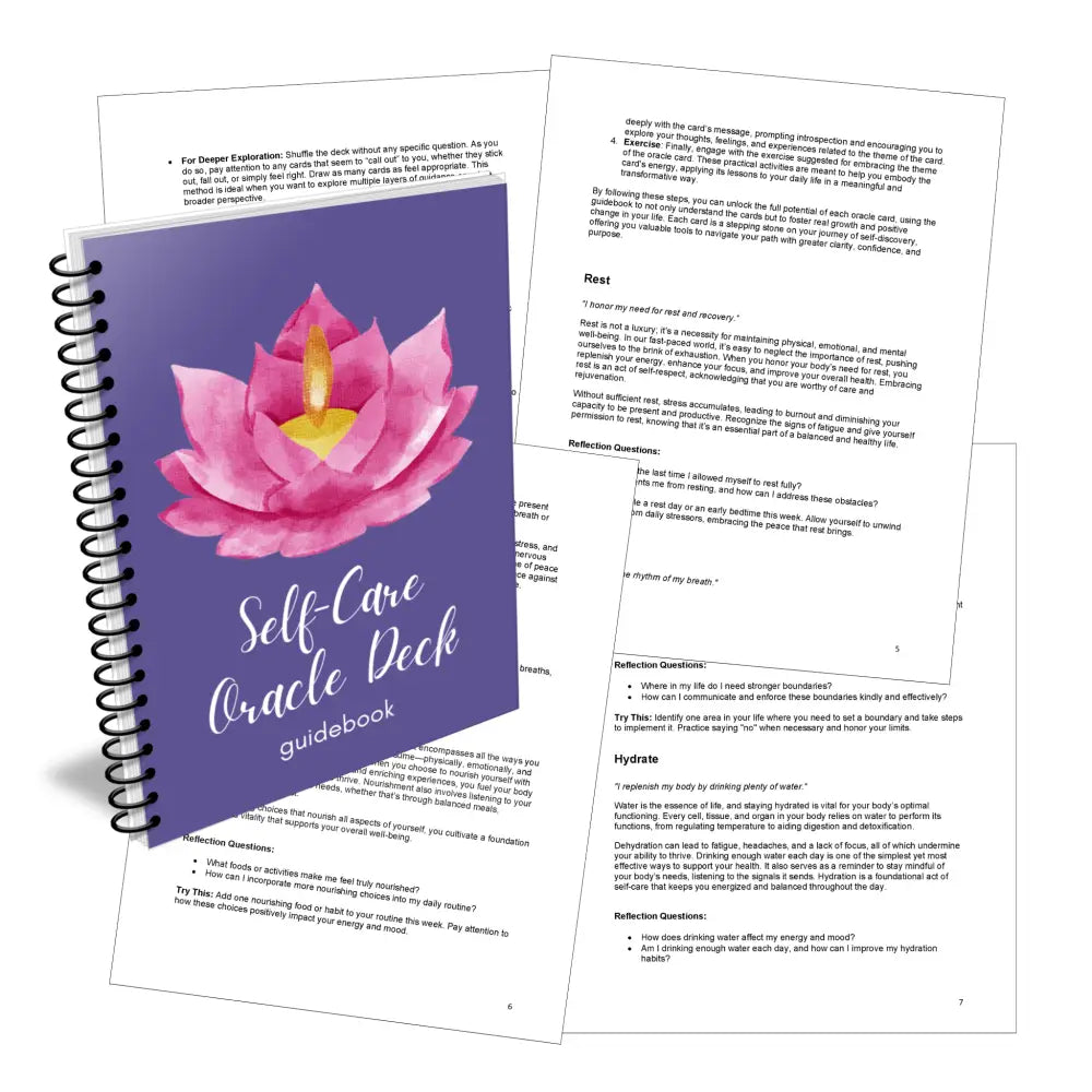 Self-Care Oracle Card Deck With Guidebook Plr Business Templates