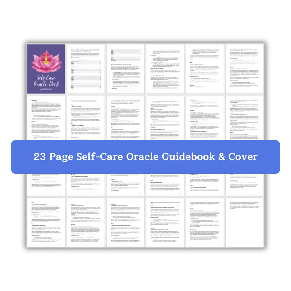 Self-Care Oracle Card Deck With Guidebook Plr Business Templates