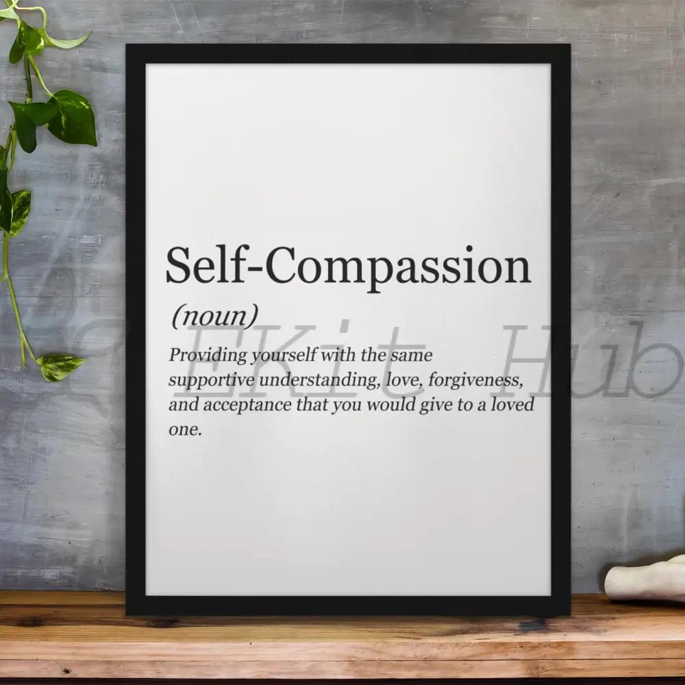 Self-Compassion Plr Poster Graphic - For Print-On-Demand Wall Art And More Printable Graphics