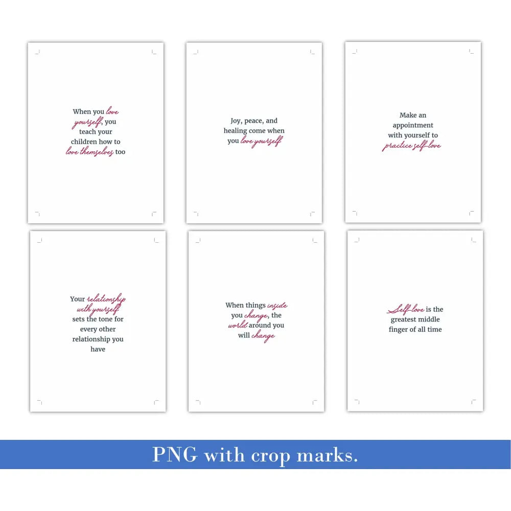 Self-Love Sayings - Plr Card Deck Business Templates