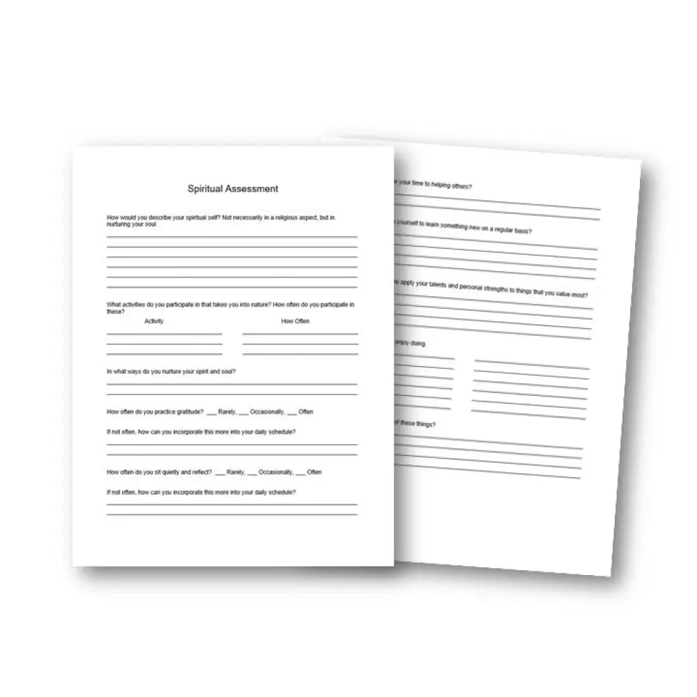 Spiritual Assessment PLR Worksheet