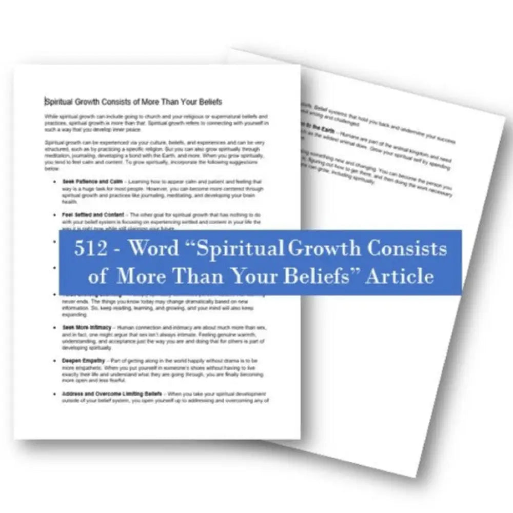 spiritual growth consists of more than your beliefs plr article