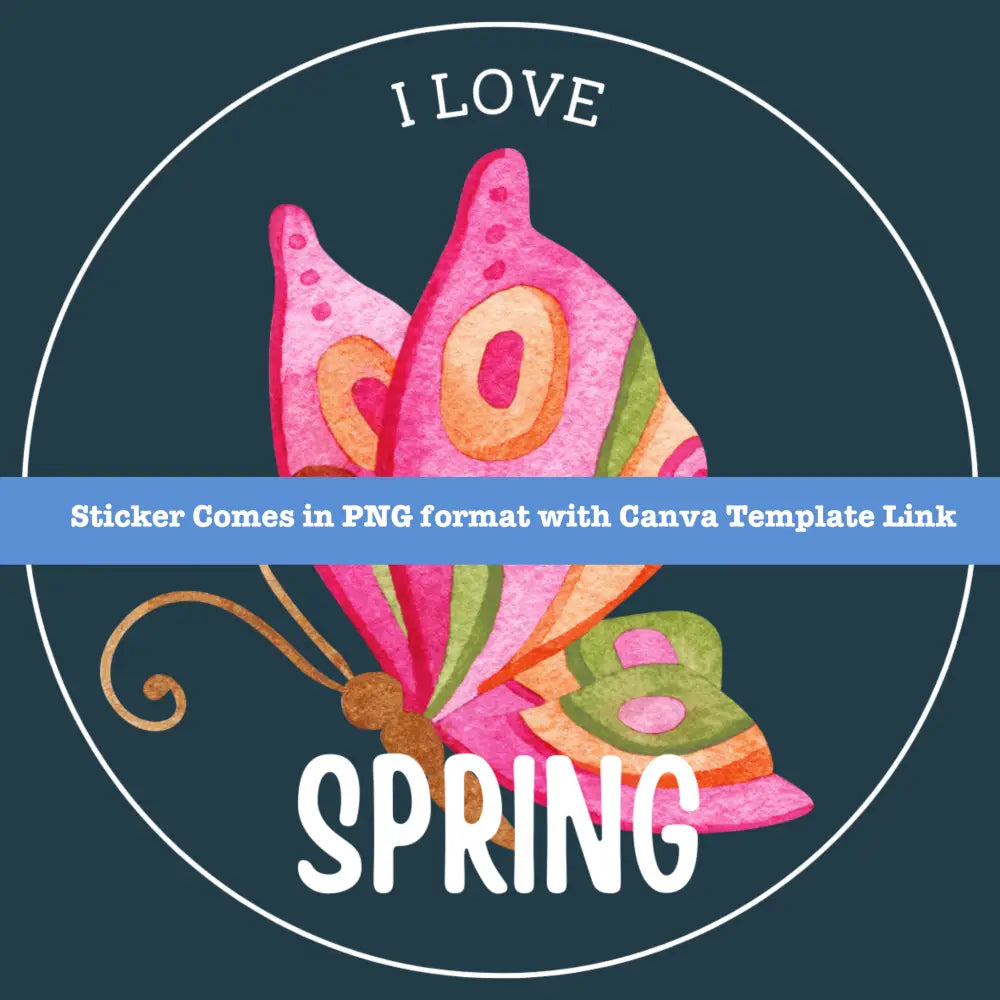 Spring Sticker Canva Template