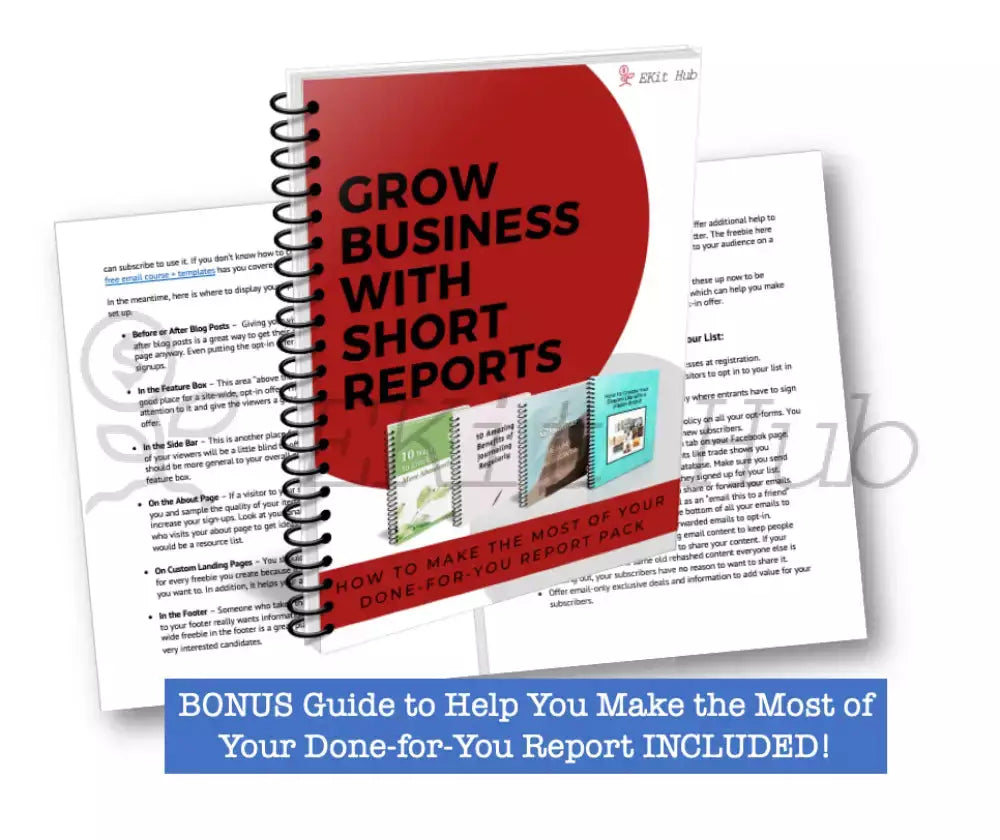 Grow Business with PLR Reports Guide - Free with Purchase