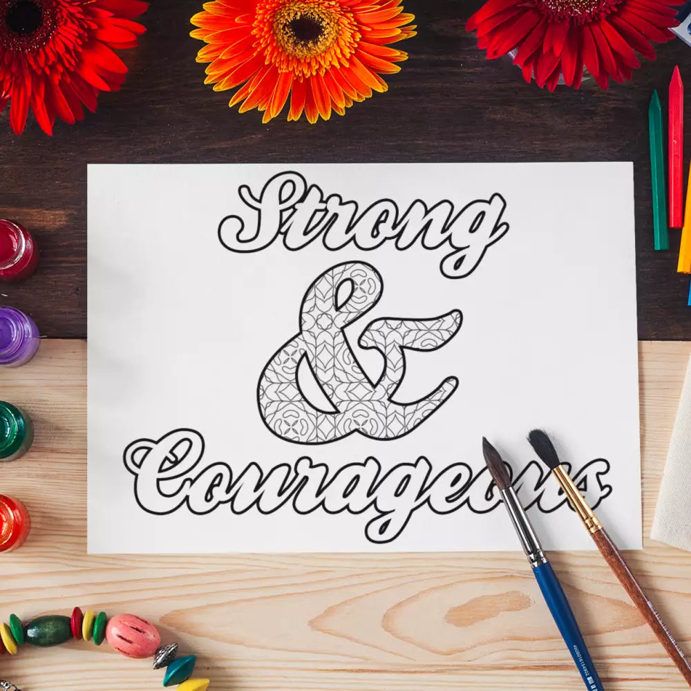 strong and courageous plr coloring page