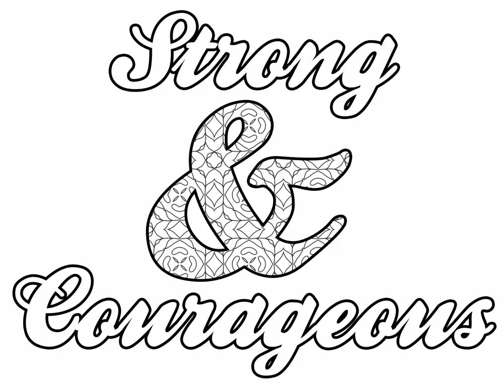strong and courageous plr coloring page