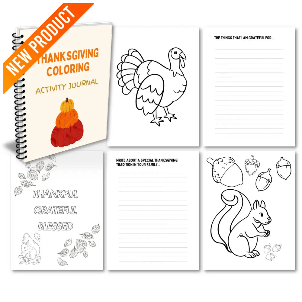 ’Thanksgiving Coloring Journal’ Kid’s Workbook - Plr Printable Journals