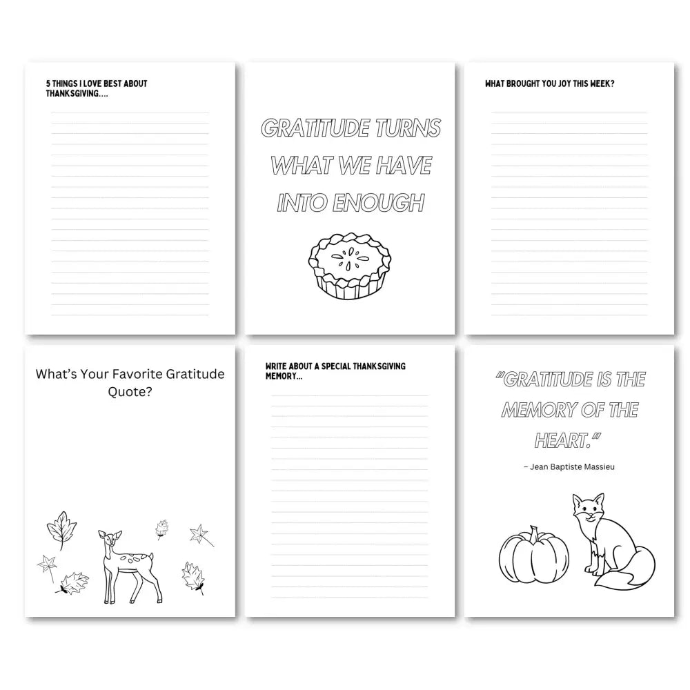 ’Thanksgiving Coloring Journal’ Kid’s Workbook - Plr Printable Journals