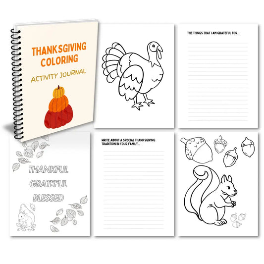 ’Thanksgiving Coloring Journal’ Kid’s Workbook - Plr Printable Journals