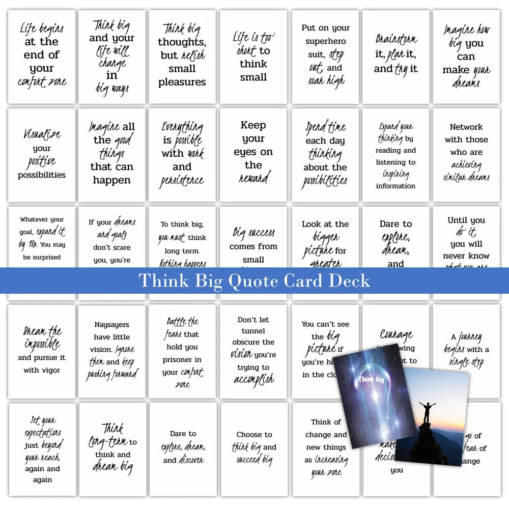36-Think Big Quote - Get Out of Your Comfort Zone PLR Card Deck