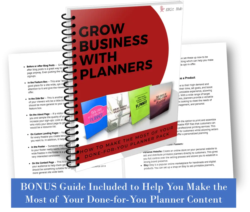 Grow Business with Planners - Planners Guide - Free with Purchase