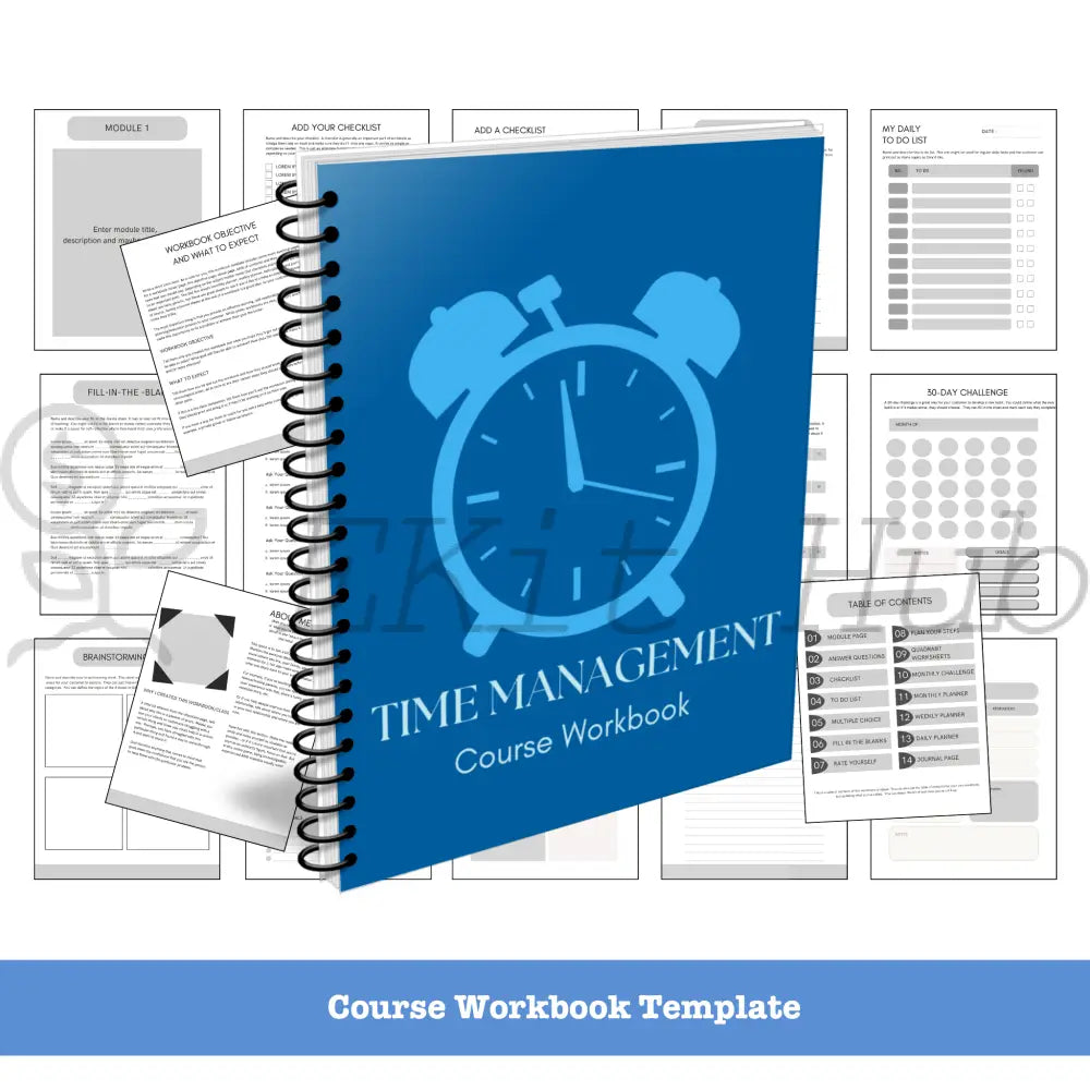 Time Management Niche Course Template Pack + Create A Quick Guide Canva Templates