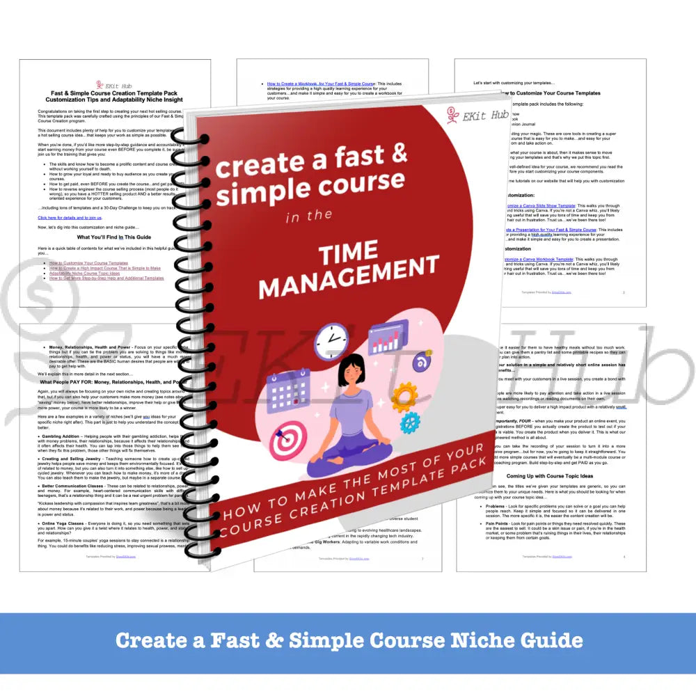 Time Management Course Templates & Quick Guide Pack