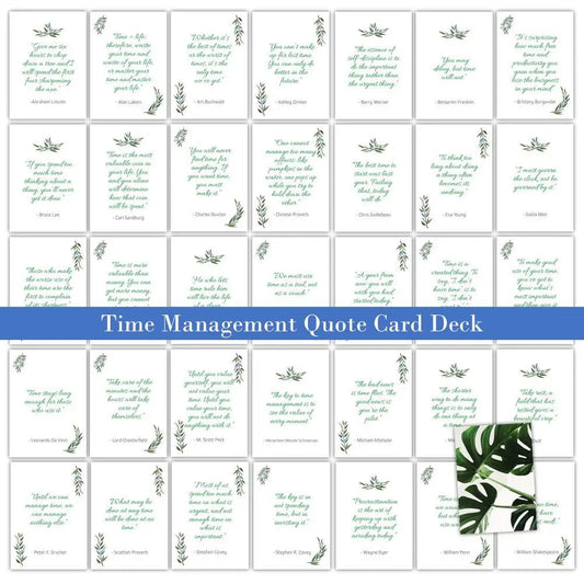 36-Card Time Management Quote - Plr Card Deck Business Templates