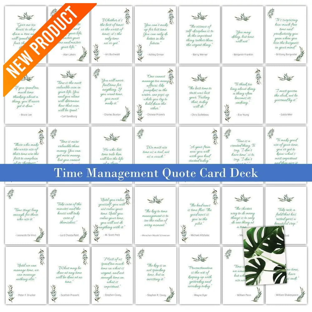 36-Card Time Management Quote - Plr Card Deck Business Templates