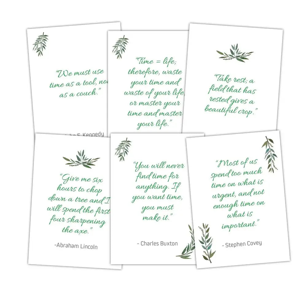 36-Card Time Management Quote - Plr Card Deck Business Templates