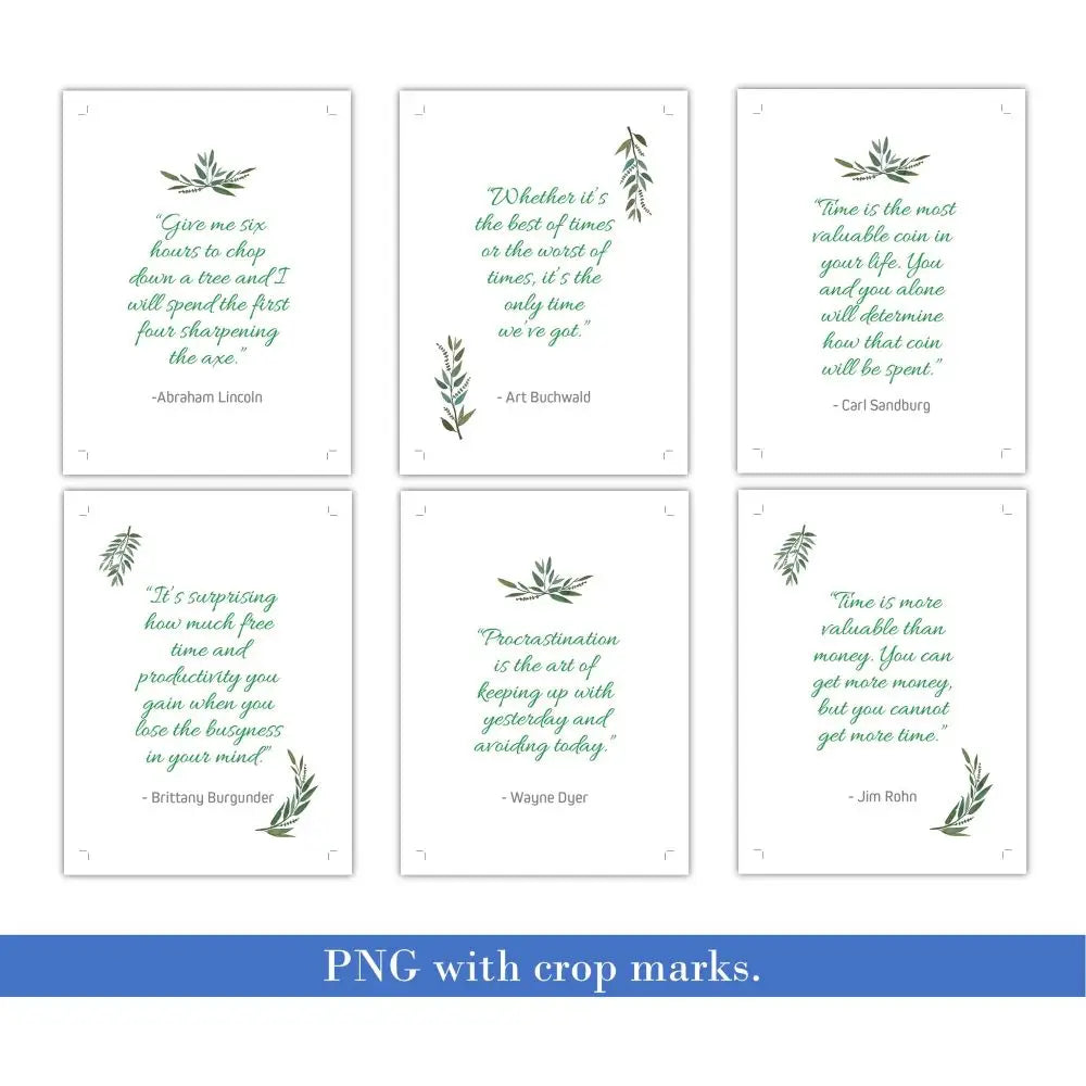 36-Card Time Management Quote - Plr Card Deck Business Templates