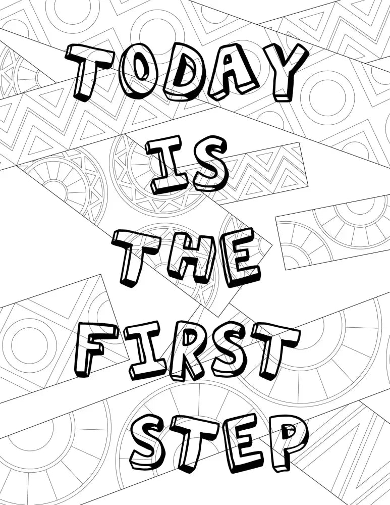 today is the first step goal setting plr coloring page