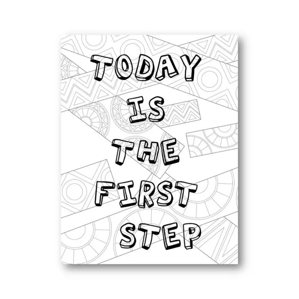 today is the first step goal setting plr coloring page