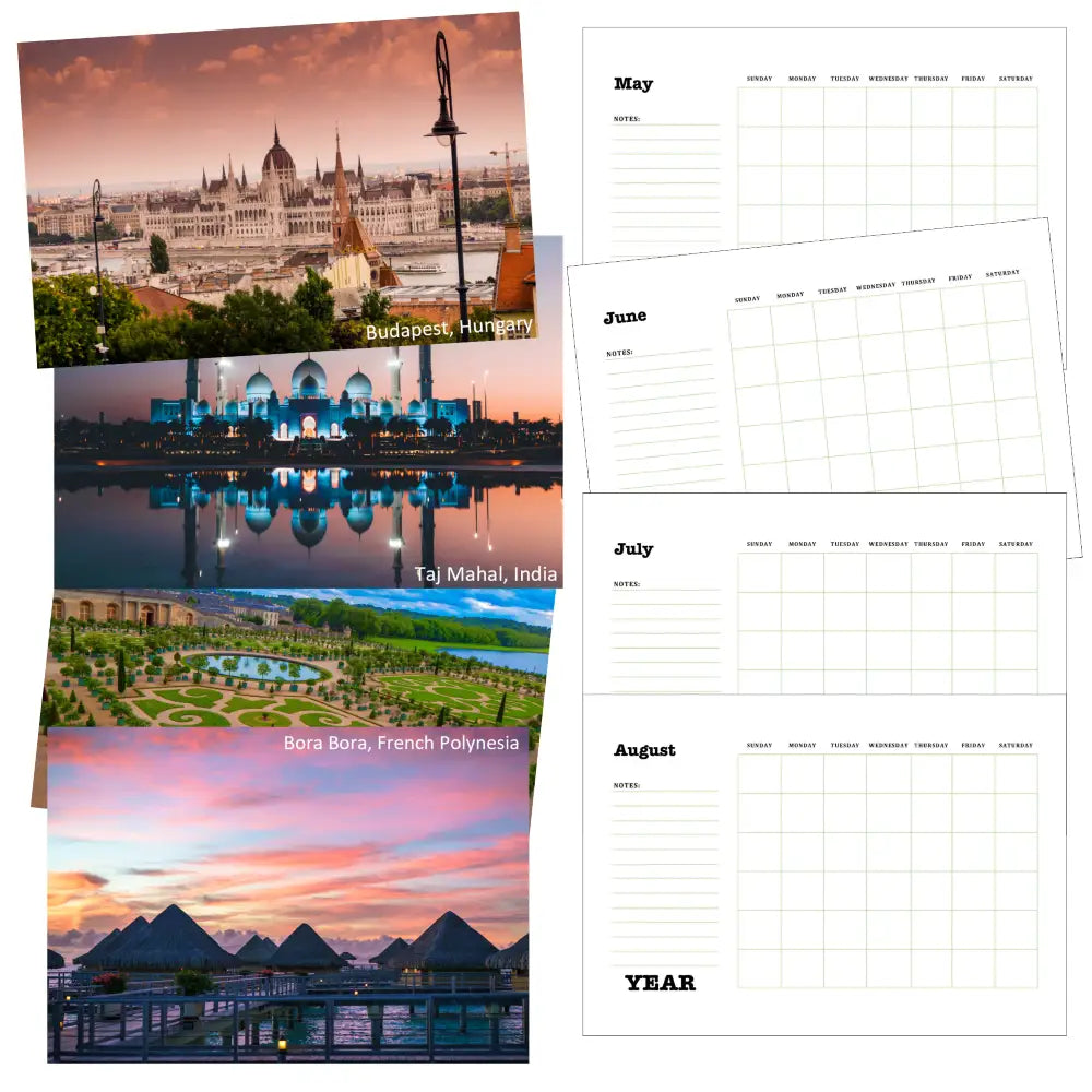 Travel Printable Calendar PLR