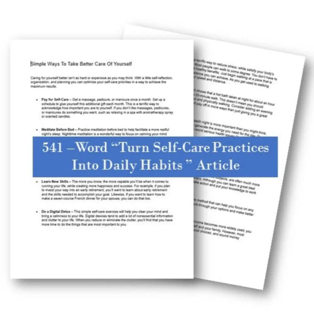 turn self care into daily habits plr article