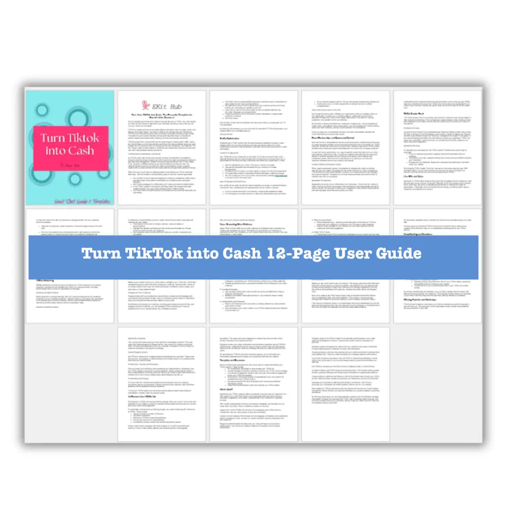 Turn Tiktok Into Cash Guide + Templates Business