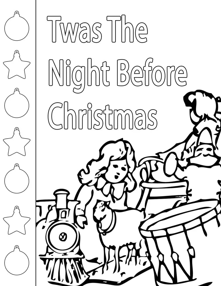 ’Twas The Night Before Christmas’ Plr Coloring Page Pages