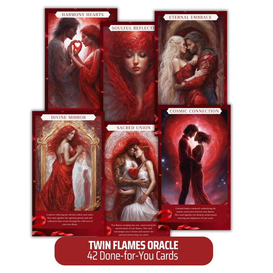 Twin Flames Oracle Card Deck - PLR with Canva Template