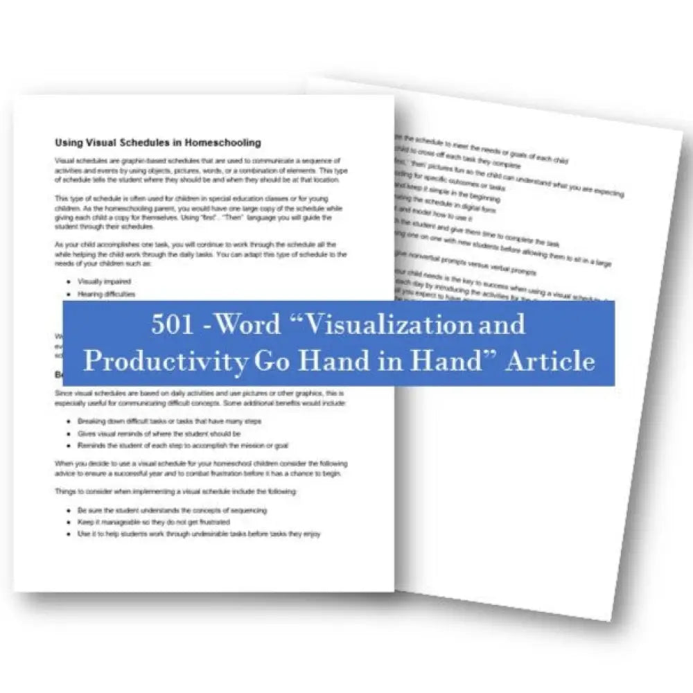 visualization and productivity go hand in hand plr article