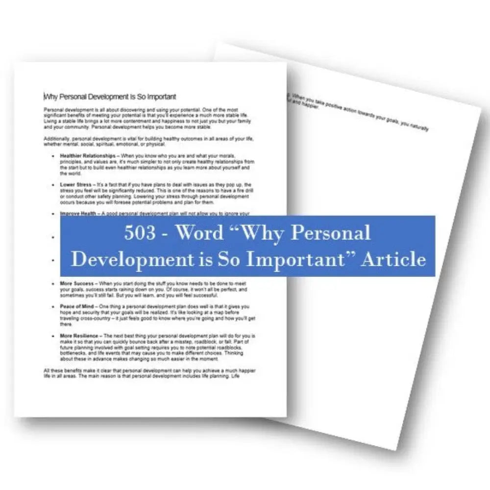 why personal development is so important plr article