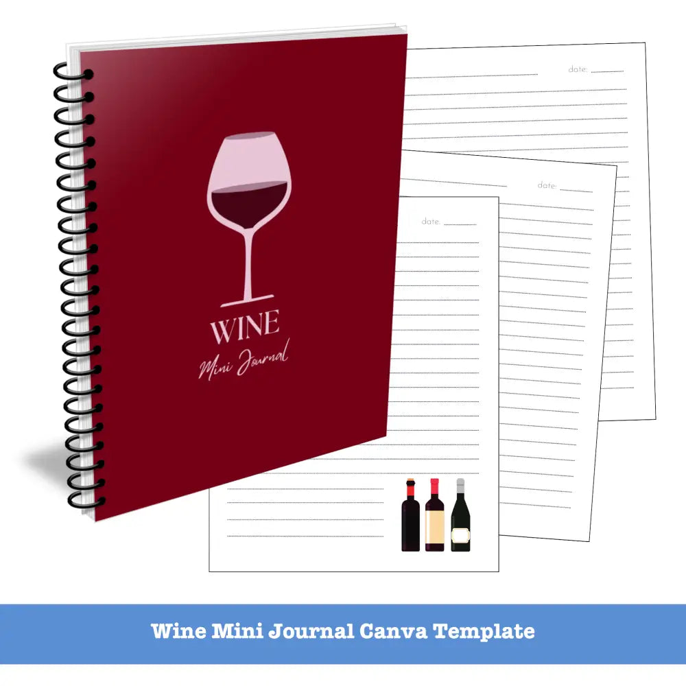 Wine Journal Template - Canva Mini Plr Templates