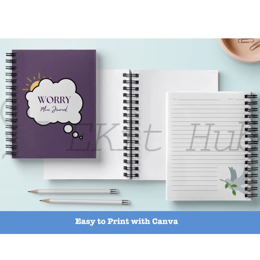 Worry Journal Example Worry Journal Canva Template - Mini PLR Journal