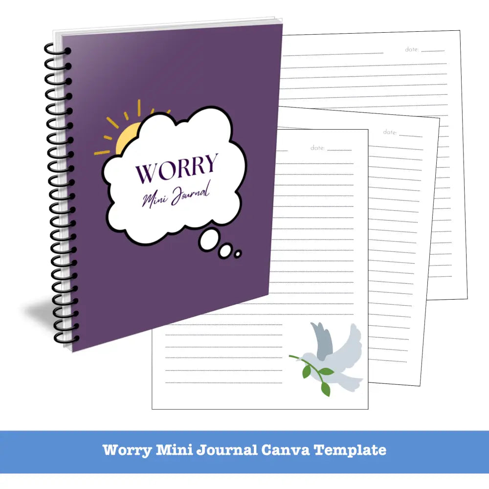 Worry Journal Canva Template - Mini Plr Templates
