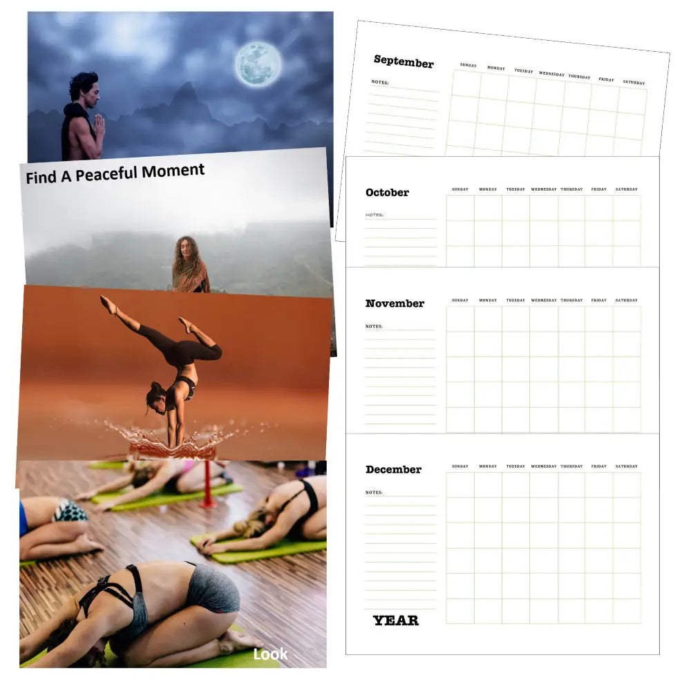 Yoga Printable Calendar PLR