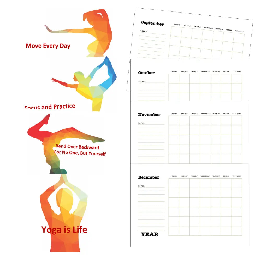 Yoga Everyday Printable Calendar PLR