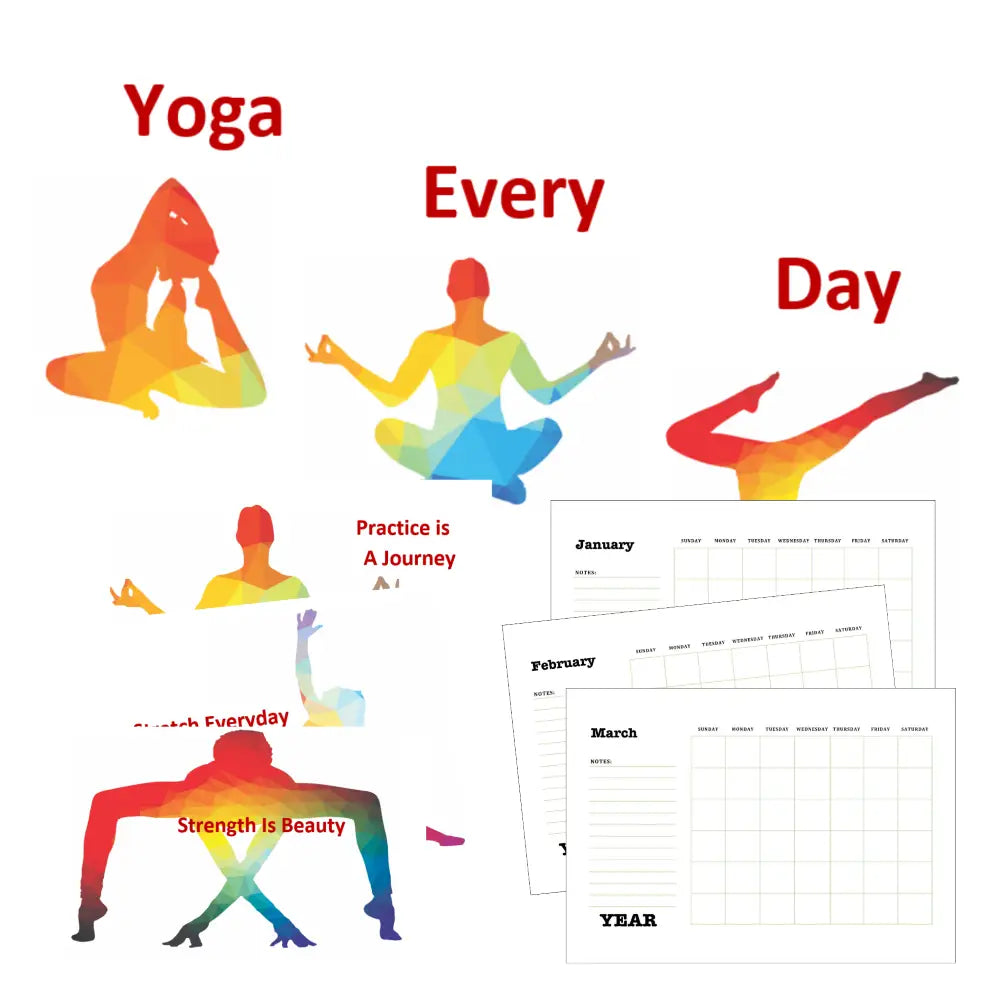 Yoga Everyday Printable Calendar PLR