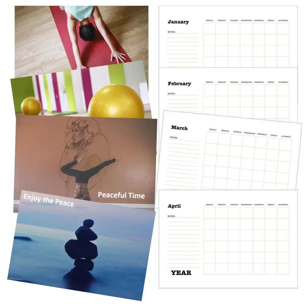 Yoga Life Printable Calendar PLR
