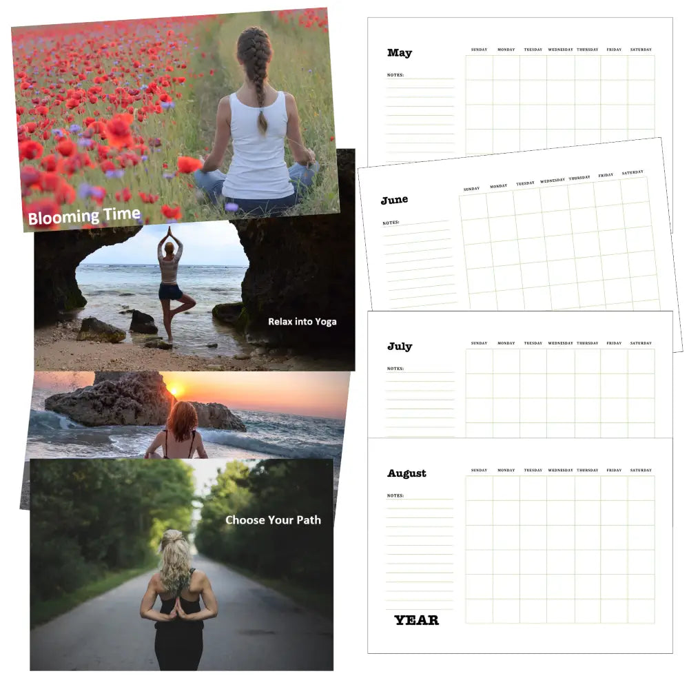 Yoga Life Printable Calendar PLR