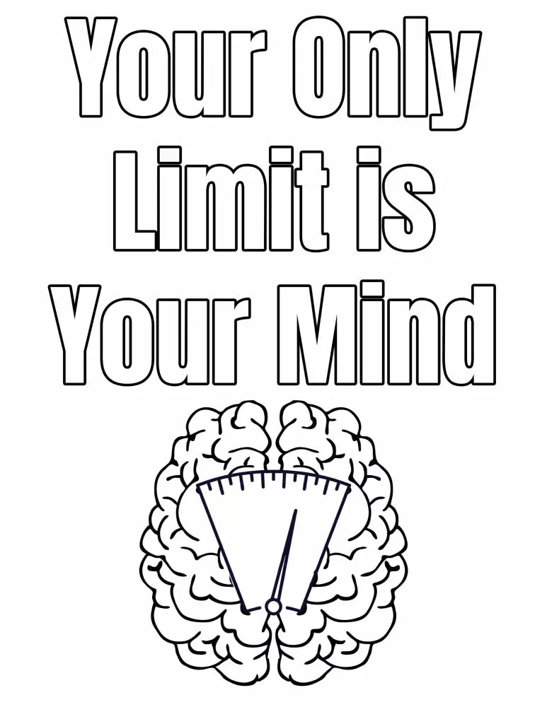 your only limit is your mind personal development coloring page plr